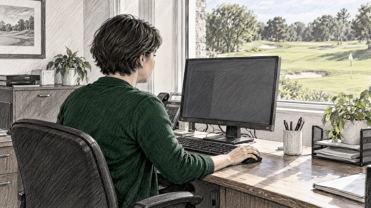 Golf club administrator managing member accounts