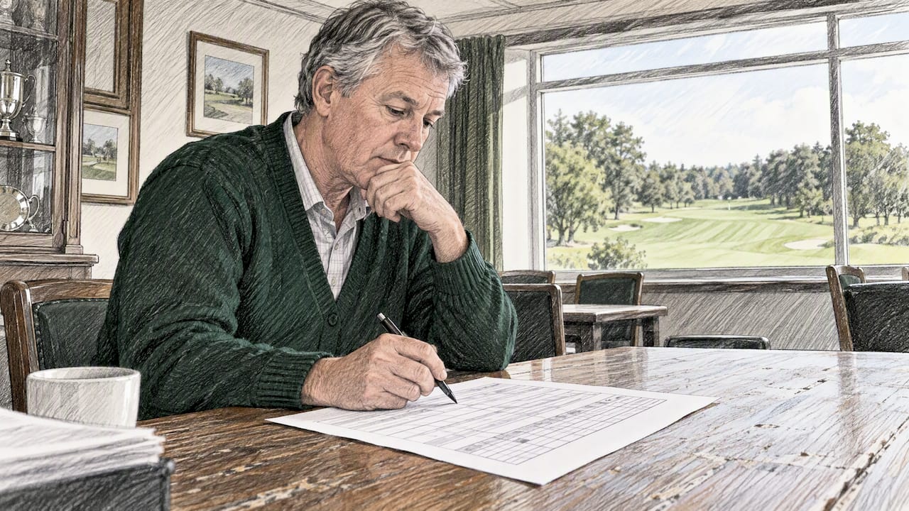 Competition secretary planning a golf tee sheet