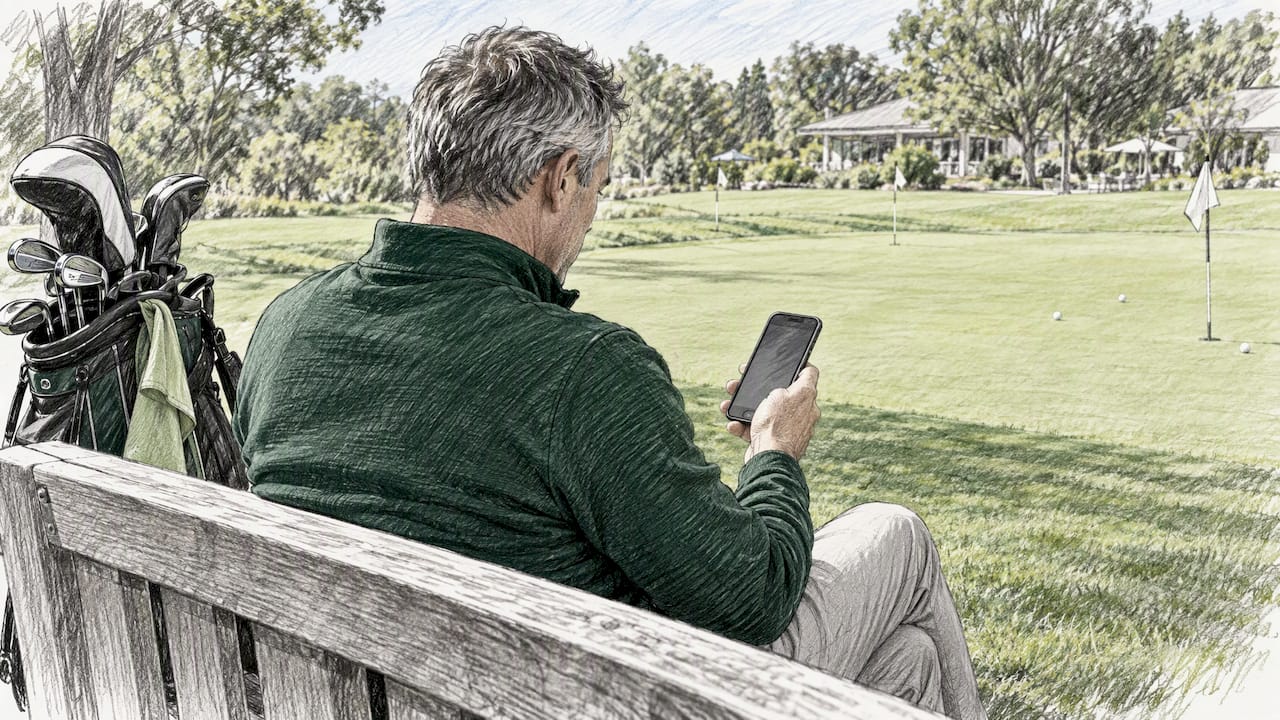 Golf member reviewing a tee-time hold